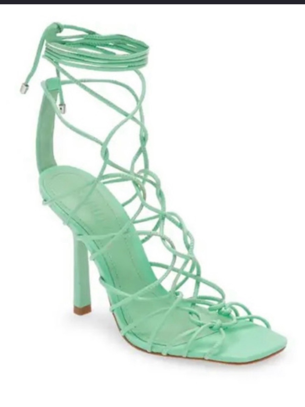 SCHUTZ Mint Green Lace-Up Strappy High Heel Sandal